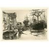 Image 1 : 1880 Bacher Original Etching "View In Venice"