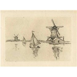 Armand Guillaumin  En Hollande  Original Etching