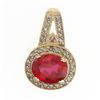 Image 1 : 5.0 Ctw. Ruby & Diamond Pendant In 10ky Gold