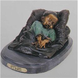  Sleeping Baby  Bronze Sculpture - A. Moreau -