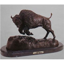  Buffalo  Bronze Sculpture - Remington