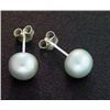 Image 1 : 7 Mm Silver Pearl Stud Earrings