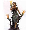 Image 2 : "Seated Woman On Tree" Bronze Sculpture Lamp - A. Moreau