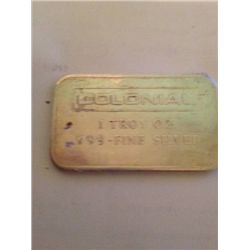 .999 SILVER ONE TROY OZ  BAR