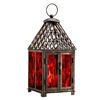 Image 1 : Red Mosaic Glass Lantern / Candle Holder