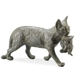 Cat With Kitten Cast Iron Garden Sculpture
