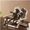 Image 1 : Frog Pair On Beach Chair Sculpture