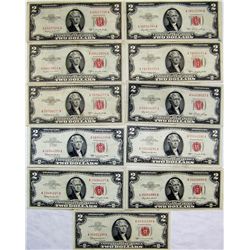 (11X The Bid)  $2 Red Seal U.S. Notes.