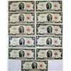Image 1 : (11X The Bid)  $2 Red Seal U.S. Notes.