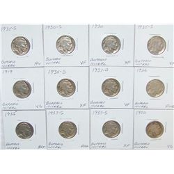 (12X The Bid) Early Buffalo Nickels.
