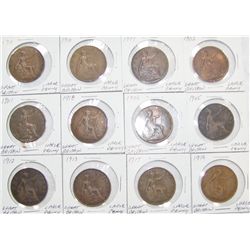 (12X The Bid) Early British Large Cents. Some Very Rare.