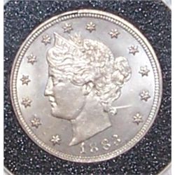 Very Early Mint State 1883 Liberty Nickel.