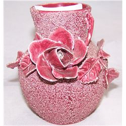 Majocica Rose Sanded Vase.