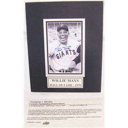 Willie Mays Signed Picture. Hall of Fame-1979..