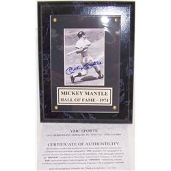 Mickey Mantle Signed Plaque.