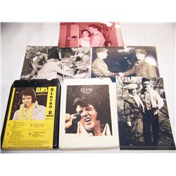 Four ELVIS Pictures and Two ELVIS 8-Track Tapes.
