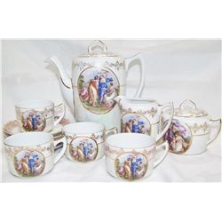 Eleven Piece Czechoslovakia Fine Tea Set.
