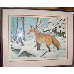 Red Fox Limited edition lithograph signed and numbered by John Ruthmen  #867/950