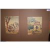 Image 1 : Pair of Water Color prints depicting japanese Temples, matted unframed