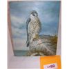 Image 1 : Oil on Canvas Painting of a HAWK Signed Sandy,  canvas framed over stretchers 8T x10W