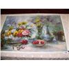 Image 2 : Oil on Canvas Painting signed Hallam Still Life with Flowers 24T x 39 W