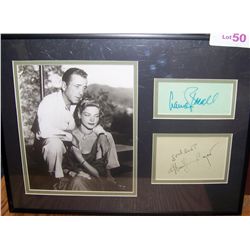 Humphrey Bogart & Lauren Bacall Signed Cutouts w/ Photograph.