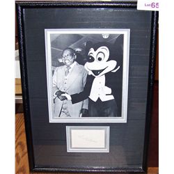 COUNT BASIE SIGNED Cut out w/ Rare picture with MICKIE MOUSE