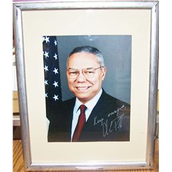 COLIN POWELL SIGNED & DEDICATED PHOTOGRAPH "KEEP STUDYING COLIN POWELL" FRAMED