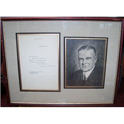 HERBERT HOOVER SIGNED LETTER DATED AUGUST 22,1934
