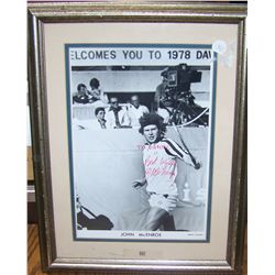 JOHN MCENROE signed and dedicated early photograph framed