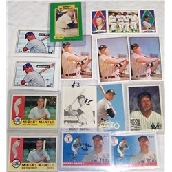 MICKEY MANTLE 14 ASSORTED BASEBALL CARDS as shown