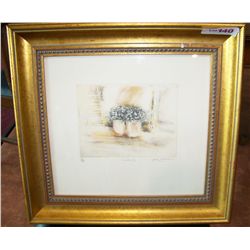 WINDOW II Original signed and numbered hand colored etching, framed   71/250