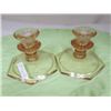 Image 1 : Pair pink candle holders