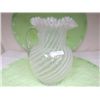 Image 1 : White opalescent swirl ruffled top pitcher