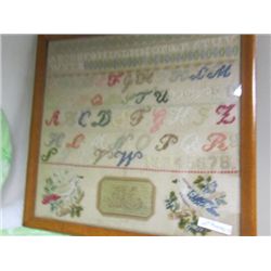 Framed needle point ABC's