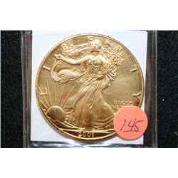 2001 Silver Eagle $1, CLAD gold