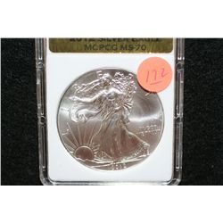 2012 Silver Eagle $1, MCPCG graded MS70