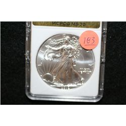2012 Silver Eagle $1, MCPCG graded MS70