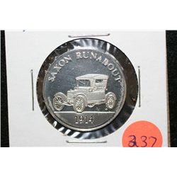 1914 Saxon Runabout collectible car round, 5 gram .925