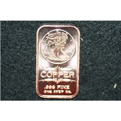 2011 Copper Ingot, .999 fine 1 oz.