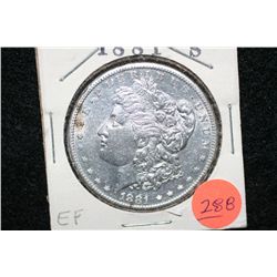1881-S Silver Morgan $1, EF
