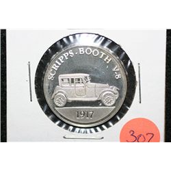1912 Scripps-Booth V-8 collectible car round, 5 gram .925