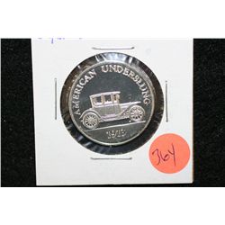 1913 American Underslung collectible car round, 5 gram .925