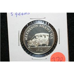 1912 Matheson Silent Six collectible car round, 5 gram .925