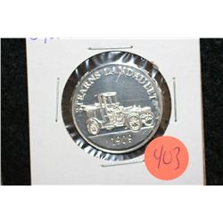 1909 Stearns Landaulet collectible car round, 5 gram .925