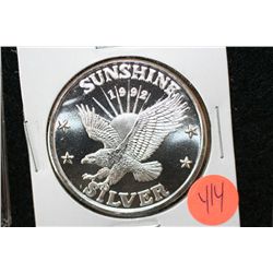 1992 Sunshine Silver Mining, .999 fine 1 oz.