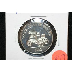 1902 Conrad Steam Car collectible car round, 5 gram .925