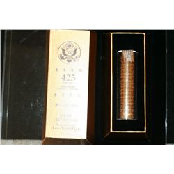 John Adams $1 presidential, Ballistic Roll, Never Circulated in Gold Box