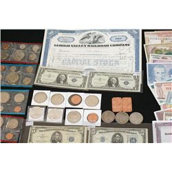 Large Coin Collection including Stock Certificate