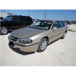 2004   CHEVROLET   	IMAPALA//   5% BUYER'S PREMIUM ADDED TO PURCHASE PRICE OF VEHICLE.